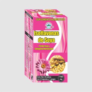 isoflavonas de soya. cont. net. 30 sobres (2 cápsulas y 1 gragea)